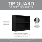 Bush Home Small 2 Shelf Bookcase, 2 Tier Bookshelf Storage Cabinet - Image 7