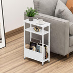 THUMEYE 7.1" Narrow Side Table for Small Spaces, 3 Tier Small End Table - Image 2