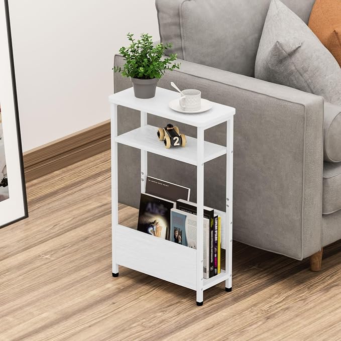 THUMEYE 7.1" Narrow Side Table for Small Spaces, 3 Tier Small End Table - Image 2