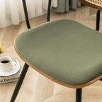 Rattan Dining Room Chairs Set of 2, Mid Century Modern Kitchen Side Chairs - Image 7