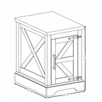 24" H Farmhouse End Table, Rustic Wood Sofa Side Table - Image 2