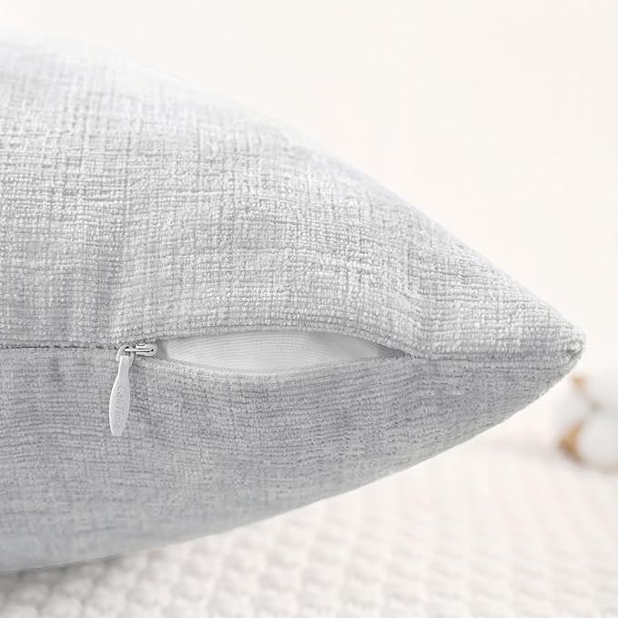 CaliTime Decorative Throw Pillow Covers 18 X 18 Inches Moonbeam Gray | Pack of 4 - Image 3