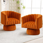 Swivel Accent Barrel Chair, Cute Comfy Small Round 360° Arm Chair, Velvet Sofa - Image 8