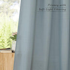 NICETOWN Stone Blue Thick Linen Curtains 72" Length, Grommet Privacy Window - Image 8