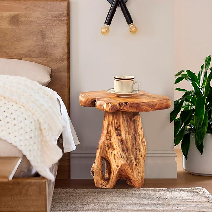 Greenage Cedar Roots Plant Stand Tree Stump End Table 13.5" x 16" x 19" H - Image 2