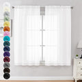 Chyhomenyc White Sheer Curtains 63 Inch Length 2 Panels | Light Filtering by Chyhomenyc
