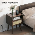 Nightstand Set of 2, Rattan Night Stands - Image 3
