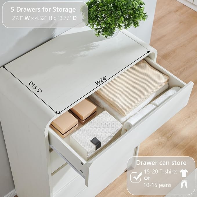 Aitjunz Modern 5 Drawers Dresser - Image 4