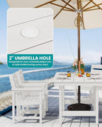 SERWALL 7-Piece Patio Dining Table Sets, Outdoor HDPE Dining Furniture Set - Image 2