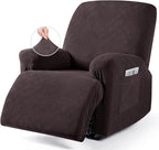 VANSOFY Oversized Recliner Chair Cover, 4-Pieces Stretch Recliner Covers by VANSOFYFURNITURECOVERS