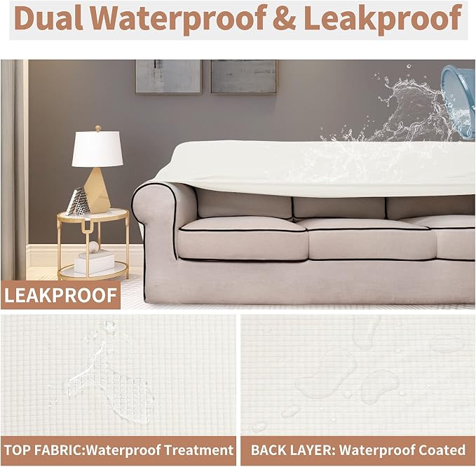 Easy-Going 100% Waterproof Couch Cover, 3 Cushion Couch Slipcover - Image 3