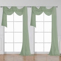 Sage Sheer Curtains 144 inch Extra Long, Elegant and Airy Drapes Translucent by OWENIE