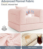 Versatile 2 in1 Loveseat Pink Accent Chair Couch Convertible Boneless Chaise - Image 5