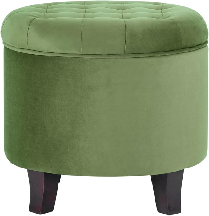 HomePop by Kinfine Fabric Upholstered Round Storage Ottoman - Image 6