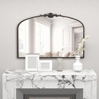 Besdomus Antique Arched Large Mirror: 48"x33" French Oversize Black Arch - Image 4