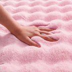 Pink Rabbit Plush Rug 3'x5', Fluffy Shaggy Area Rug - Image 6