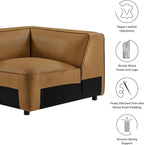 Modway Auren Vegan Leather Corner Modular Chair in Camel - Image 4
