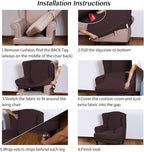 Turquoize Wingback Chair Covers 2 Piece Wing Chair Slipcover Stretch Slipcovers - Image 6