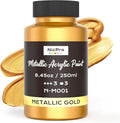 Nicpro Metallic Gold Acrylic Paint, 8.45oz/250ml Large Gold Leaf Paint by Nicpro