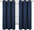 Navy Blackout Curtains/38 x 54 Inch Length/Set of Two Panels Grommet Bedroom - Image 2