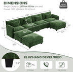 ELUCHANG Oversized 153" Modular Sectional Sofa, Comfy Cloud Couch, U Shaped - Image 2