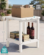 SERWALL Double Adirondack Side Table End Table- White - Image 3