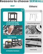 SERWALL Adirondack Table Set of 6, Outdoor Side Table- Gray - Image 4