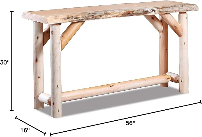 Live Edge Log Sofa Table — Rustic Live Edge Log Furniture - Image 3