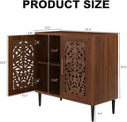 ARTPOWER Accent Cabinet with 2 Doors, Vintage Hollow Carving Buffet Cabinet - Image 2
