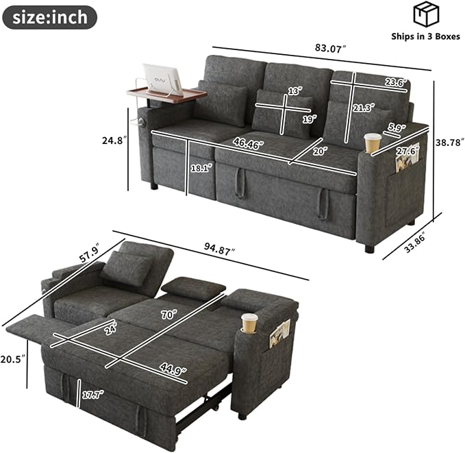 Queen Sectional Sleeper Sofa - Image 3