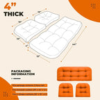 DANGHOOGY Wicker Chair Cushions, Waterproof Outdoor Loveseat Cushions - Image 5