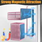 Magnetic Spice Rack for Refrigerator, 6 Pack Metal Magnetic Shelf Pink - Image 3