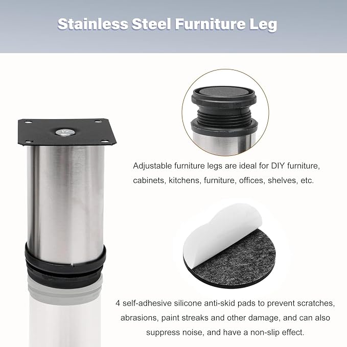 4 Pack Furniture Legs 2 Inch Patas Para Muebles Adjustable Furniture Feet - Image 6
