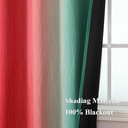 Red and Green Ombre Blackout Curtains 52Wx84L 2 Panels | Ombre Christmas - Image 5