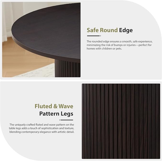 31.5" Round Dining Table for 2-4, Modern Kitchen Table - Image 4