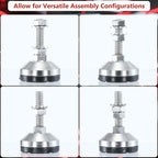 Heavy Duty 2400 lb Capacity Stainless Steel Adjustable Leveling Feet - Image 4