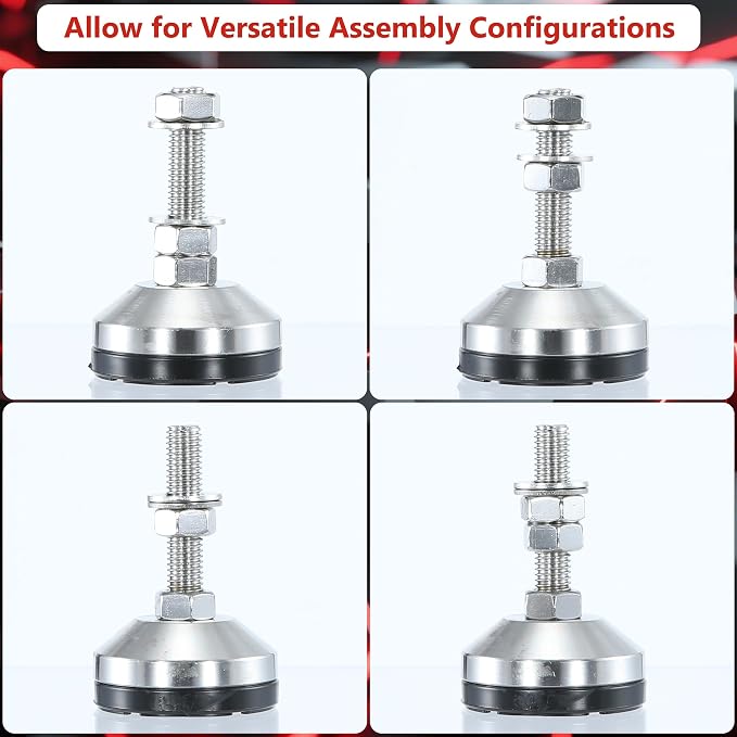 Heavy Duty 2400 lb Capacity Stainless Steel Adjustable Leveling Feet - Image 4