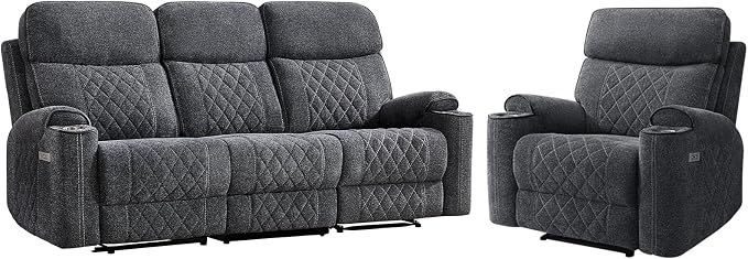 HAOMARKETS 2-Piece Electric Recliner Sofa Set - Image 8