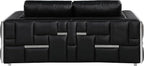 Blackjack Furniture Catania Modern Top Grain Italian Leather Sofa Set - Image 4