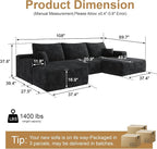 AUGOP 108" Sectional Couches for Living Room Modern Modular Sofa - Image 2