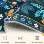 RELEANY Floral Washable 5x7 Area Rugs Teal/Purple | Flower Carpet Print Boho - Image 3