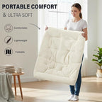 Tiita Folded Chair with Ottoman, Soft Faux Fur Oversized Folding Accent Chair - Image 7