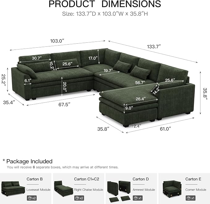 Belffin Large Modular Sectional Sofa - Image 2