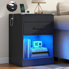 Gyfimoie Led Night Stand with Charging Station & RFID Lock Cabinet, Smart - Image 9