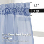 Sheer Curtains 63 inch Length 2 Panels Set - Image 3
