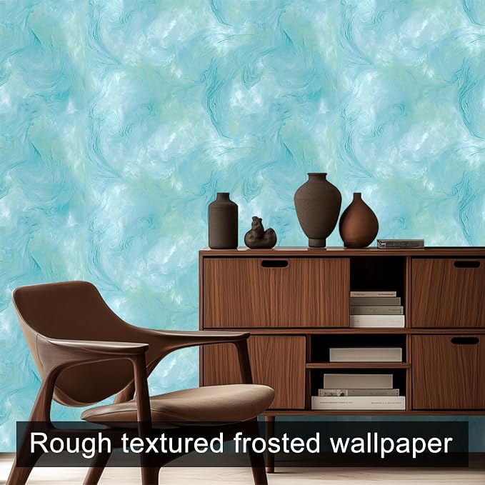 HOMETITUTE Blue Marble Wallpaper Peel and Stick Ocean Style 118.1x17.7 Inches - Image 3