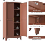 YAUWOH 71''Metal Cabinet with 4 Adjustable Shelves, 5-Tier Pantry Storage - Image 3