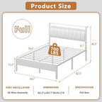 Furnulem White Full Size Bed Frame - Image 2