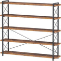HCHQHS Large Bookshelf, 5-Tier Long Industrial Bookcase, Rustic Brown Book Shelf by HCHQHS