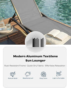 Adjustable Patio Chaise Lounge Chair, Outdoor Pool Lounger - Image 4